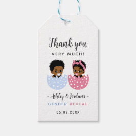 黒のジェンダー・リベール・パーティーにお礼のタグ ギフトタグ