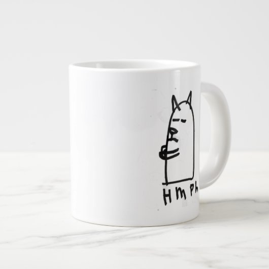 黒のジャンボ·ハンフ·マグ ジャンボコーヒーマグカップ (正面右)