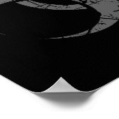 黒のスクラッチ付きグレー生物学的災害［有害物質］記号 ポスター (角)