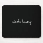 黒のスクリプト |モノグラムスタイリッシュミニマモダンリスト マウスパッド (正面)