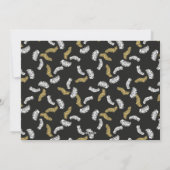 黒のスクリプモダント金ゴールドパインミストレトークリスマス シーズンカード (裏面)