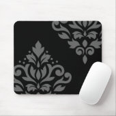 黒のスクロールダマスク織の芸術Iの灰色 マウスパッド (マウス)