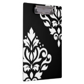 黒のスクロールダマスク織の芸術Iの白 クリップボード (右)