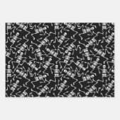 黒のスケルトン ラッピングペーパーシート (正面)