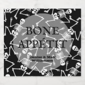 黒のスケルトン リキュールボトルラベル (シングルラベル)