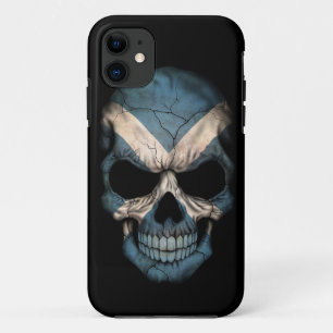 黒のスコットランドの旗のスカル iPhone 11 ケース