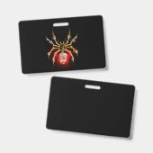 黒のスチームパンク蜘蛛 バッジ (正面＆裏面)