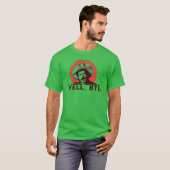 黒のステンシルでWell Bye Tシャツ (正面フル)