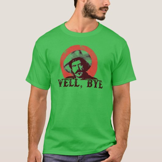 黒のステンシルでWell Bye Tシャツ (正面)