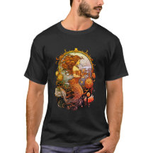 黒のステンレスTシャツにスチームパンクマーメイドの画像