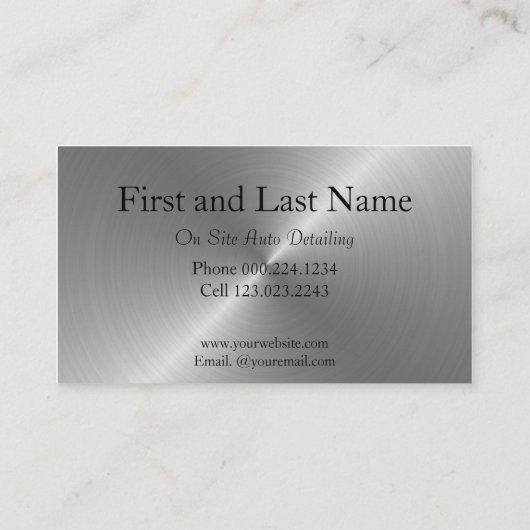 黒のストライプが銀色の自動詳細 名刺 (裏面)