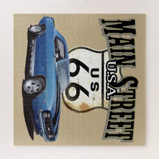 黒のストライプとのメイン・ストリートカスタムなCamaro ジグソーパズル (横)