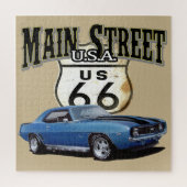 黒のストライプとのメイン・ストリートカスタムなCamaro ジグソーパズル (縦)