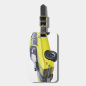 黒のストライプとの1970の筋肉車の黄色 ラゲッジタグ (正面縦)