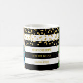 黒のストライプの金ゴールドの写真の最も最高のなパパのクリスマス コーヒーマグカップ (中央)