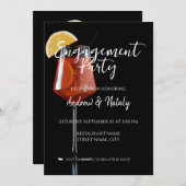 黒のスプリッツカクテル 招待状 (正面/裏面)