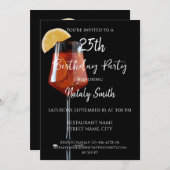 黒のスプリッツカクテル 招待状 (正面/裏面)