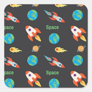 黒のスペースパターン スクエアシール