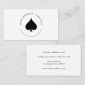 黒のスペード記号ロゴ名刺 名刺 (正面/裏面)