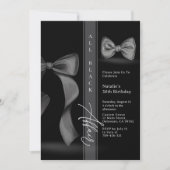 黒のスーツにコケティな蝶ネクタイ　フォーマルな場 招待状 (正面)