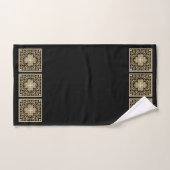 黒のセピア色のスペインのなタイル バスタオルセット (ハンドタオル)