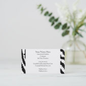 黒のゼブラ印刷パターン 名刺 (スタンド正面)