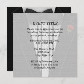 黒のタキシード(蝶ネクタイ付き) 招待状 (正面/裏面)