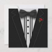 黒のタキシード(蝶ネクタイ付き) 招待状 (裏面)