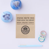 黒のタクシー乗り場のロゴ、クラフト紙効果価格表 チラシ (シングル)