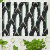 黒のターポンパターン キッチンタオル (折り畳み)