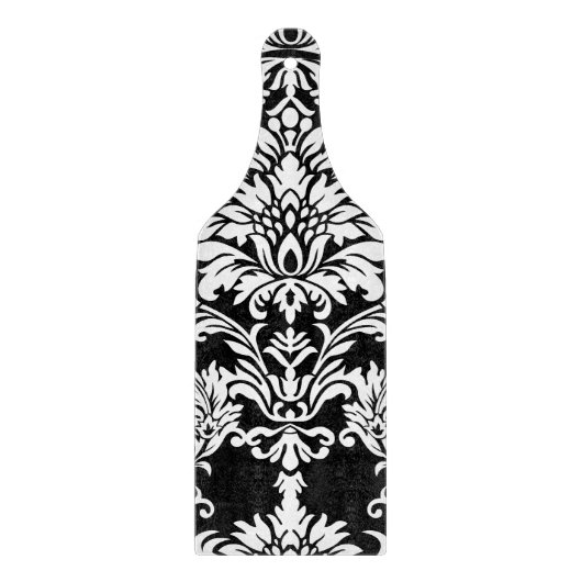 黒のダマスクパターン カッティングボード (正面)