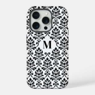 黒のダマスク柄 フイユ (オーダーメイド) iPhone 15 PROケース