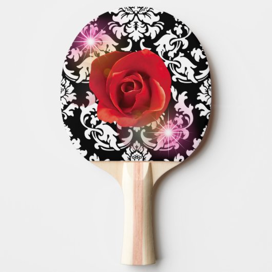 黒のダマスク柄 卓球ラケット (正面)