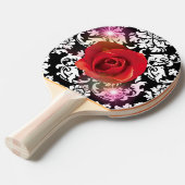 黒のダマスク柄 卓球ラケット (正面アングル)