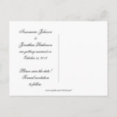 黒のダマスク 紫の宝石 ハート シルバー Save The Da 案内ポストカード (裏面)