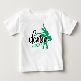 黒のダンス / シャムロックグリーンのポワント バレエダンサー ベビーTシャツ
