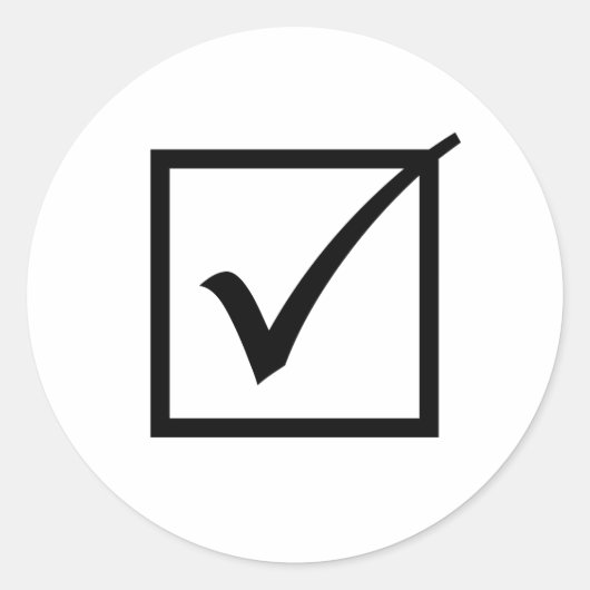 黒のチェックボックス ラウンドシール (正面)