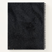 黒のチャコール ゴールドのドット ノートブック (裏面)