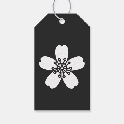 黒のチャーミング桜 ギフトタグ (正面)