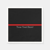 黒のテキストの記号的な薄い赤い線 スタンダードカクテルナプキン (正面)