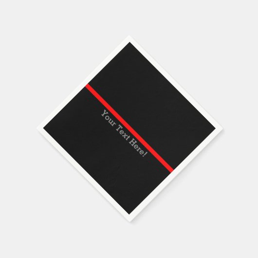 黒のテキストの記号的な薄い赤い線 スタンダードカクテルナプキン (角)