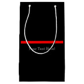 黒のテキストの記号的な薄い赤い線 スモールペーパーバッグ (正面)