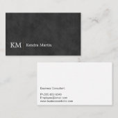 黒のテクスお洒落チャ | イニシャル 名刺 (正面/裏面)