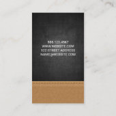 黒のテクスチャ |ステッチ済みレザー 名刺 (裏面)