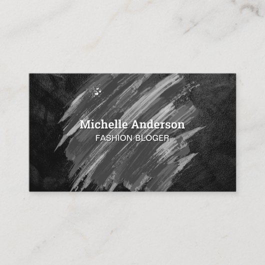 黒のテクスチャ | ブラシ付絵を描き名刺 名刺 (正面)