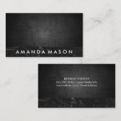 黒のテクスチャ | ブラック石板大理石 名刺 (正面/裏面)