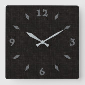 黒のテクスチ無地のャカラー正方形壁時計 スクエア壁時計 (正面)