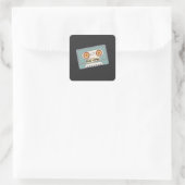 黒のテンプレートTシャツボタンスクエアステッカー スクエアシール (バッグ)