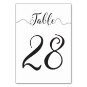 黒のテーブル番号 テーブルナンバー (裏面)