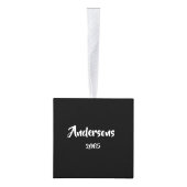 黒のデュアルパーソナライズされた写真 キューブオーナメント (右)